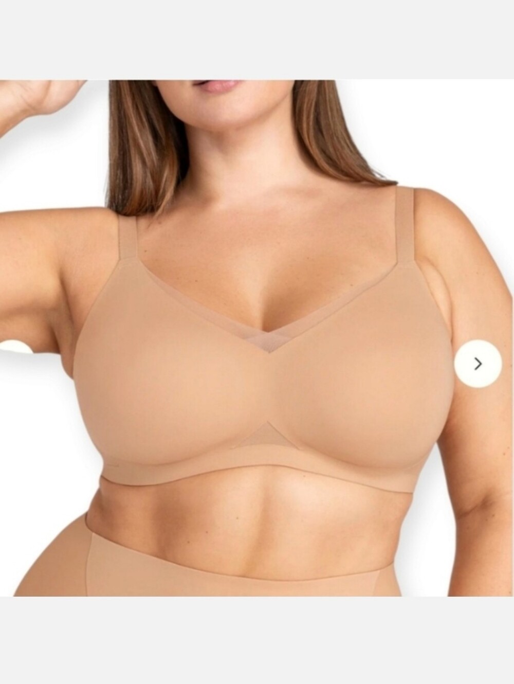 Honeylove Crossover Mesh Bra Wireless Nude Large (best Fits 38 B/C)